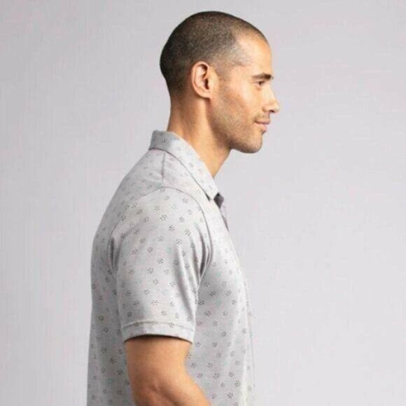 TravisMathew Men’s Grey Micro-Print Golf Polo Shirt – Size XL - Picture 12 of 12